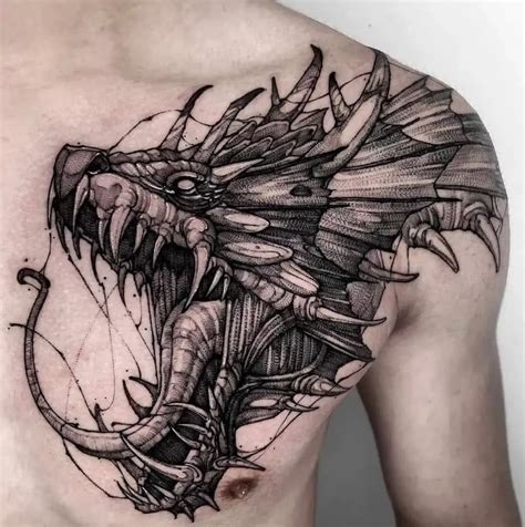 dragon head tattoo